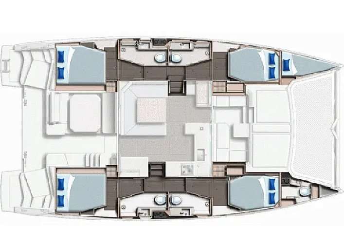 Layout of the boat Leopard 45