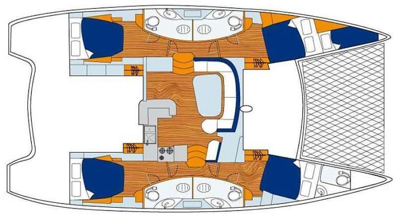 Layout of the boat Leopard 46