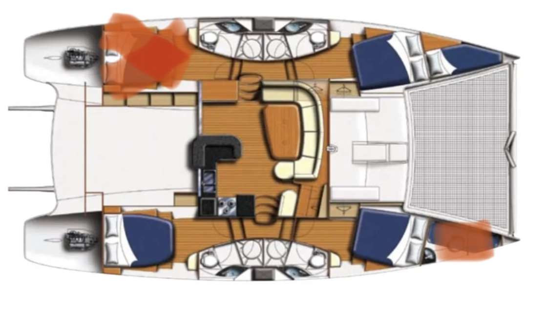 Layout of the boat Leopard 46