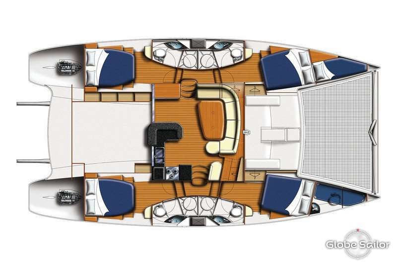 Distribución del barco Leopard 46