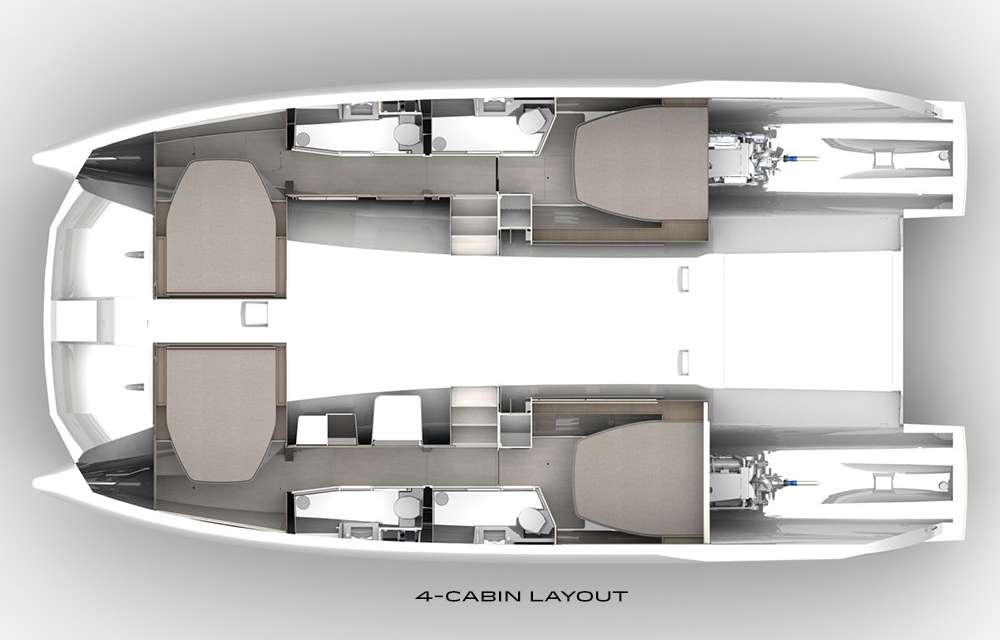 Layout of the boat Leopard 46 PC