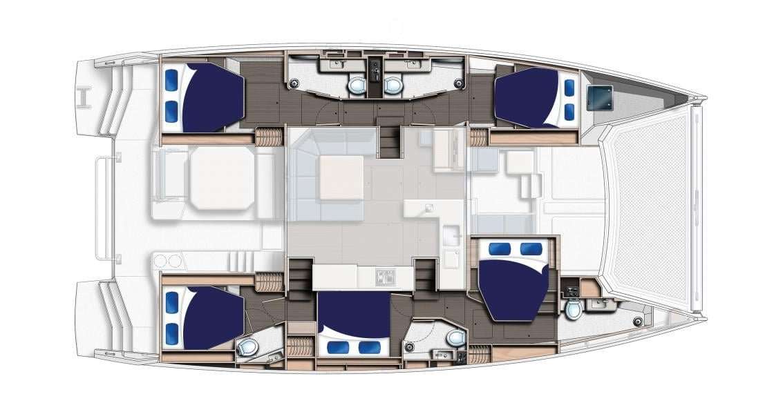 Layout of the boat Leopard 50