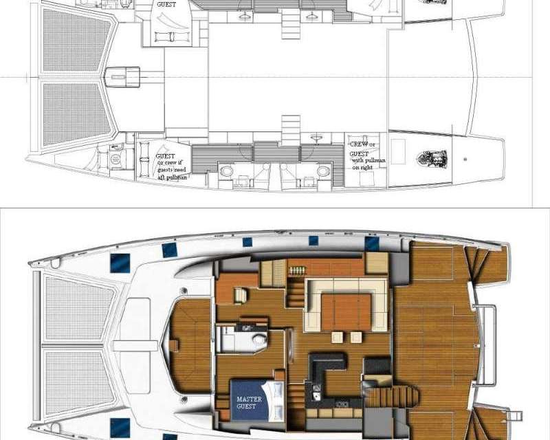 Distribución del barco Leopard 58