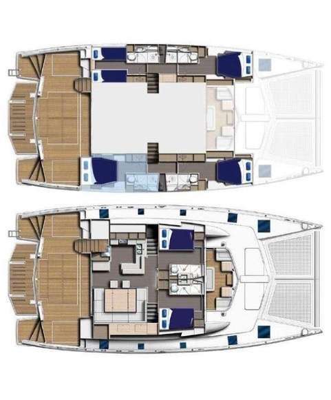 Distribución del barco Leopard 58