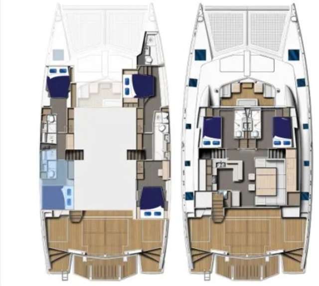 Distribución del barco Leopard 58