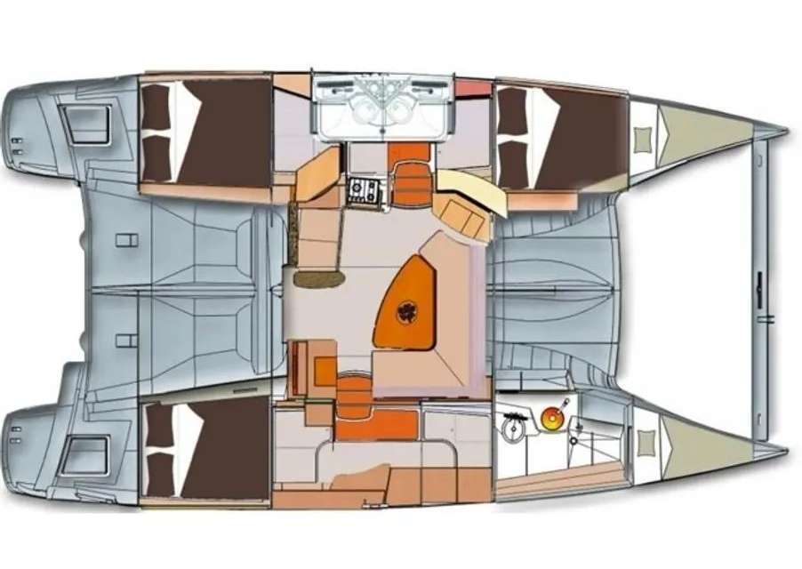 Layout of the boat Lipari 41