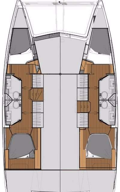 Layout of the boat Lucia 40