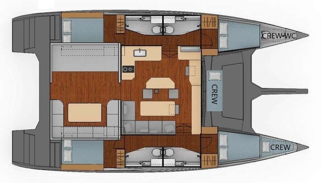 Layout of the boat Luna 49