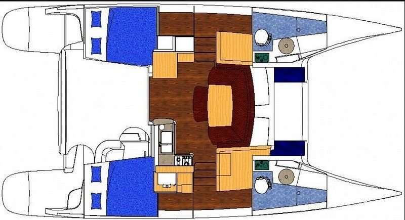 Layout of the boat Mahé 36