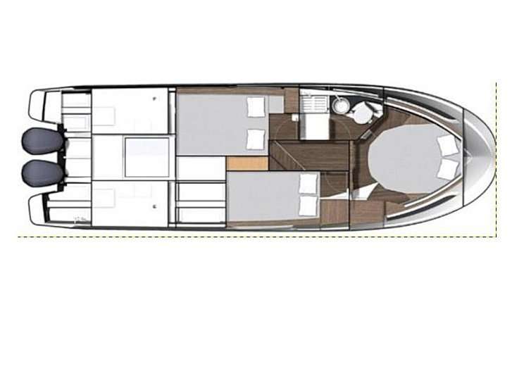 Distribución del barco Merry Fisher 1095