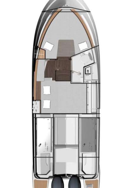 Layout of the boat Merry Fisher 895