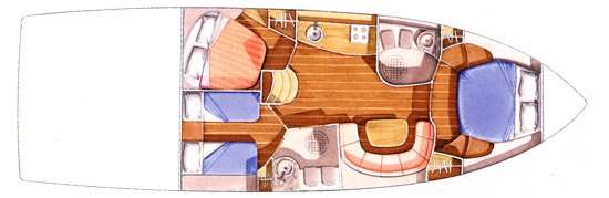 Layout of the boat Mira 43