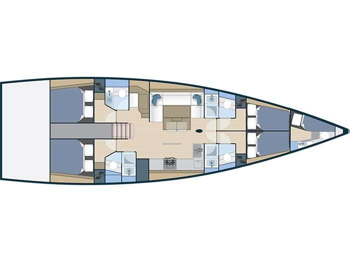 Distribución del barco More 55