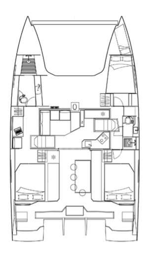 Layout of the boat Nautitech 40 Open