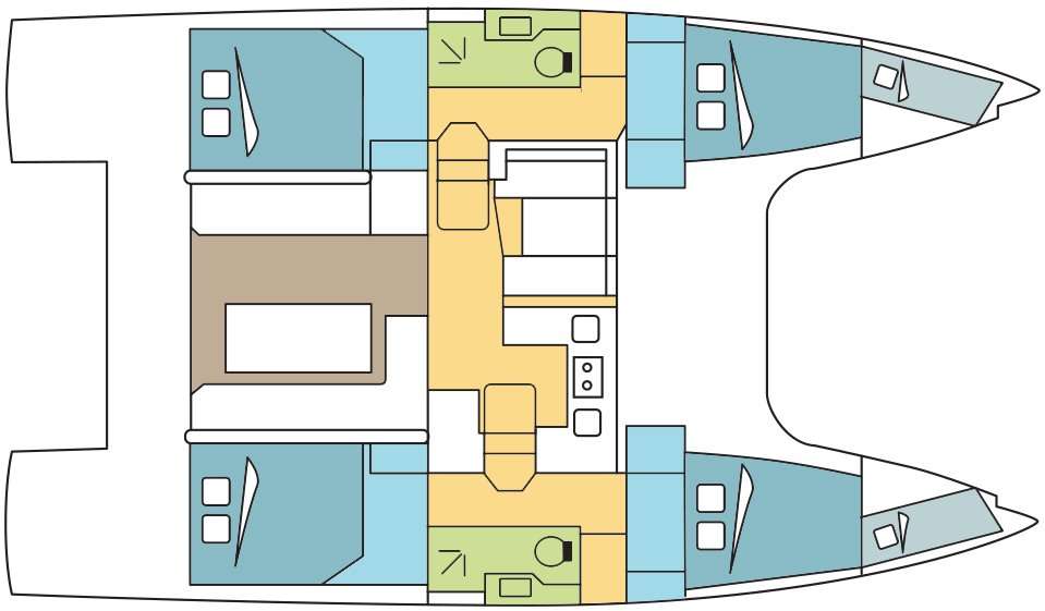 Layout of the boat Nautitech 40 Open