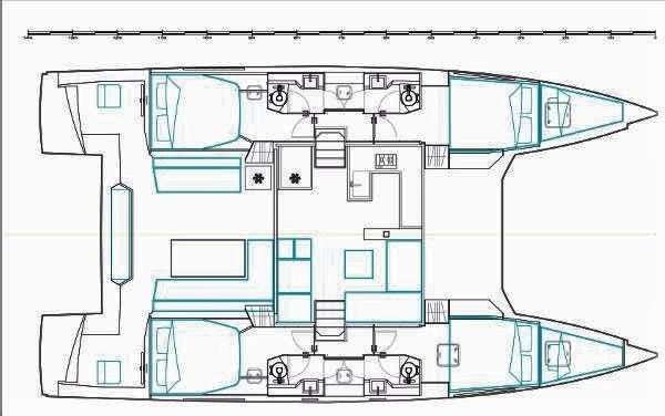 Layout of the boat Nautitech 46 Fly