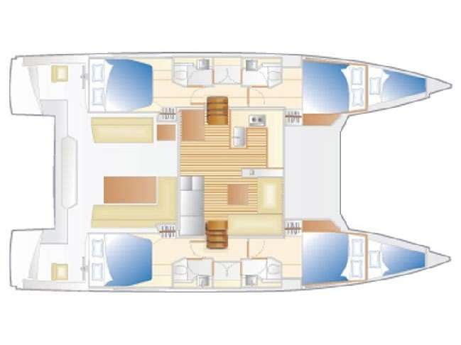 Layout of the boat Nautitech 46 Fly