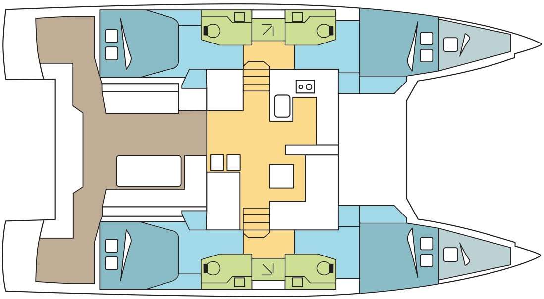 Layout of the boat Nautitech 46 Fly