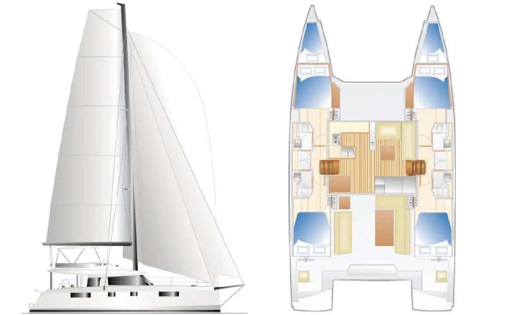 Layout of the boat Nautitech 46 Fly