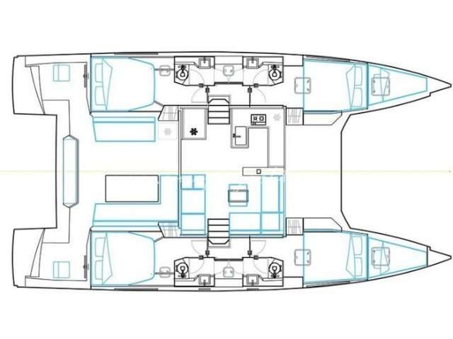 Distribución del barco Nautitech 46 Fly