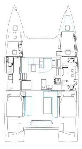 Distribución del barco Nautitech 46 Open