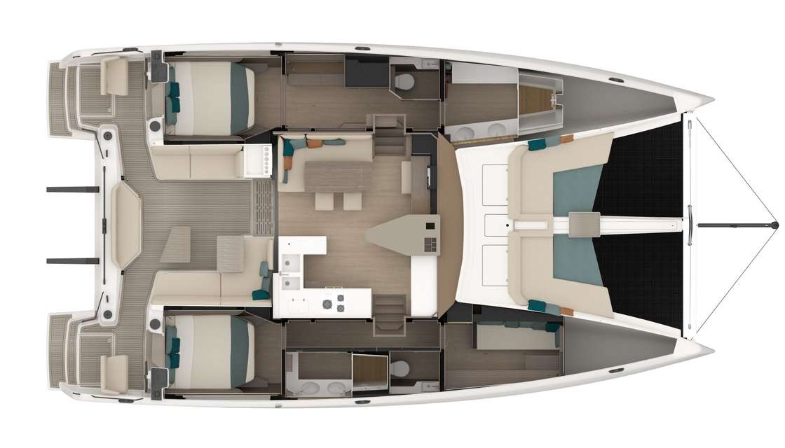 Layout of the boat Nautitech 48 Open