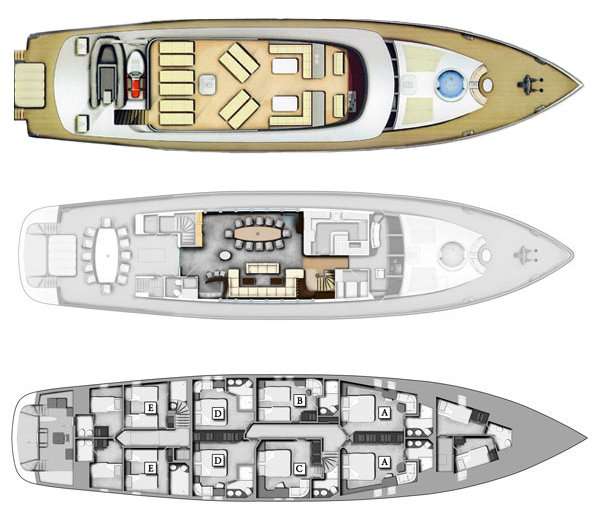 Layout of the boat NAVILUX