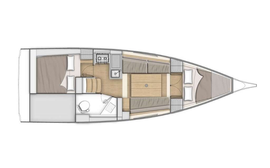 Layout of the boat Oceanis 30.1