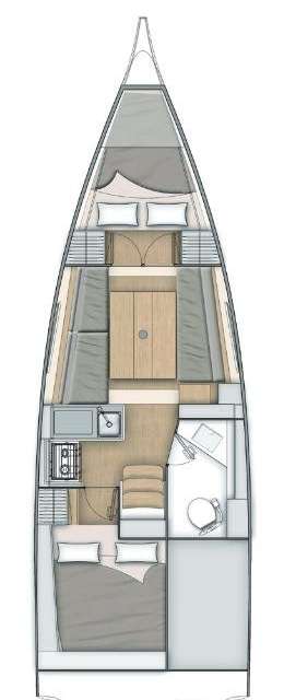 Layout of the boat Oceanis 30.1