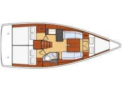 Layout of the boat Oceanis 35.1