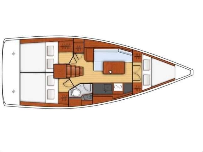 Layout of the boat Oceanis 35.1