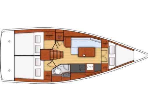 Layout of the boat Oceanis 35.1