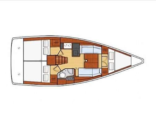 Distribución del barco Oceanis 35.1