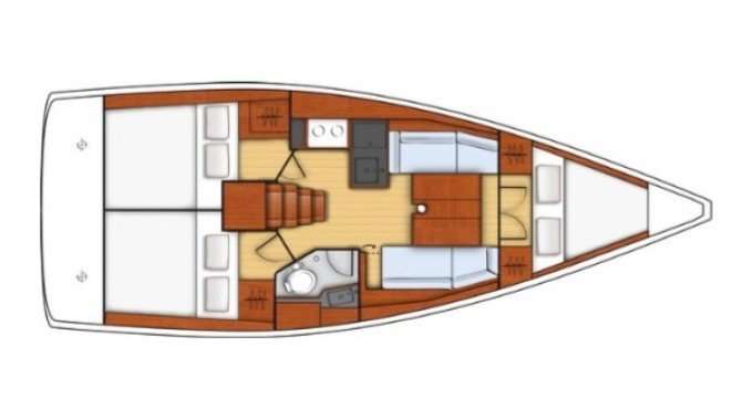 Distribución del barco Oceanis 35.1