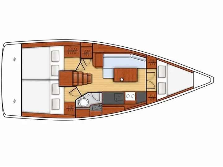 Distribución del barco Oceanis 35.1