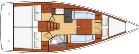 Layout of the boat Oceanis 35.1