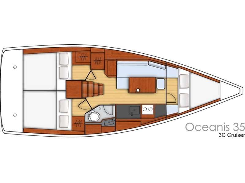 Layout of the boat Oceanis 35