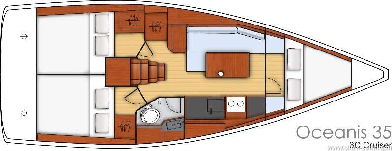 Layout of the boat Oceanis 35