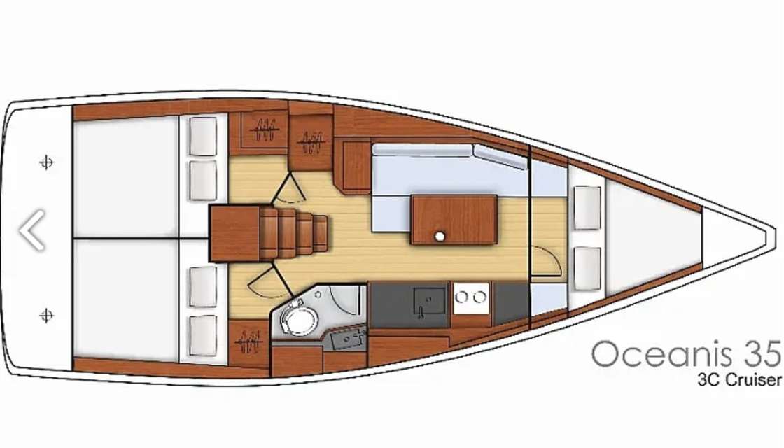 План яхты Oceanis 35