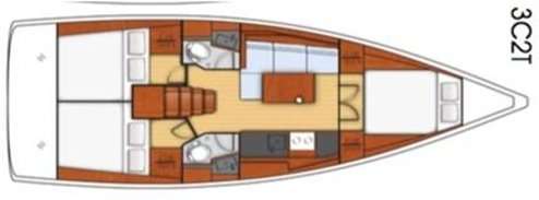 Distribución del barco Oceanis 38.1