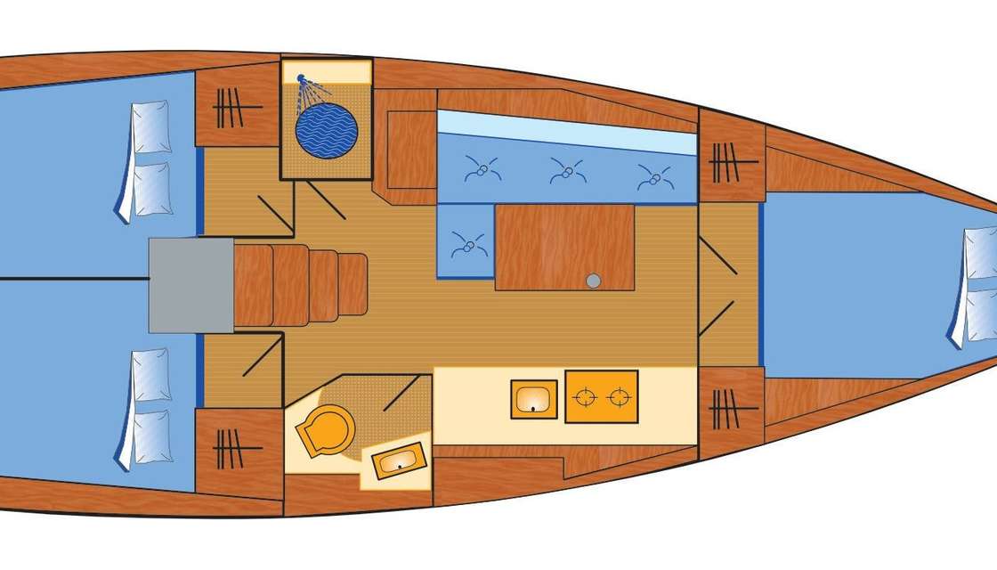 Plans du bateau Oceanis 38.1