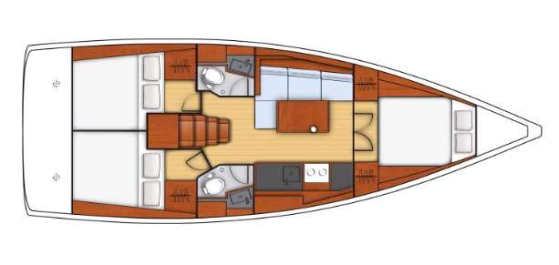 Distribución del barco Oceanis 38.1