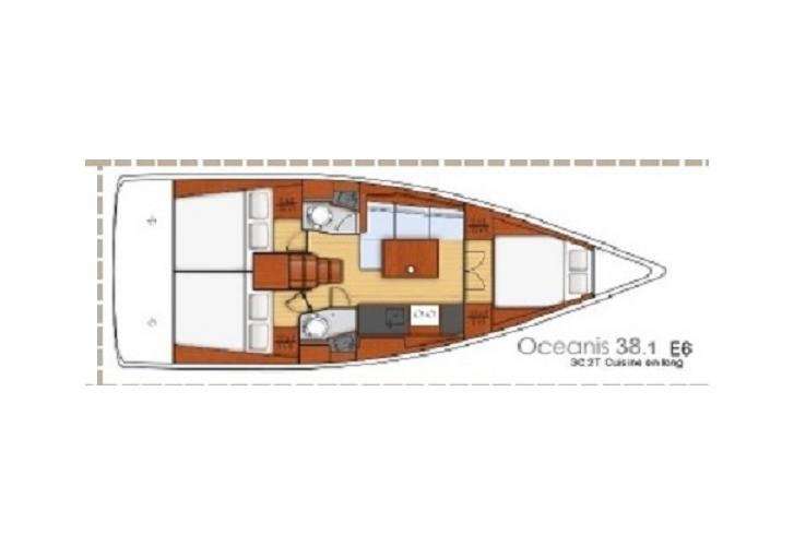 Distribución del barco Oceanis 38.1