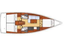 Layout of the boat Oceanis 38