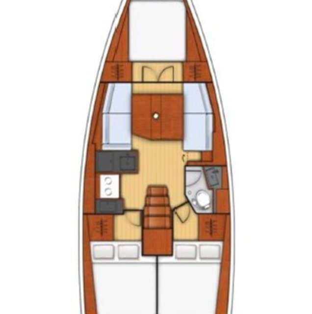 Layout of the boat Oceanis 38