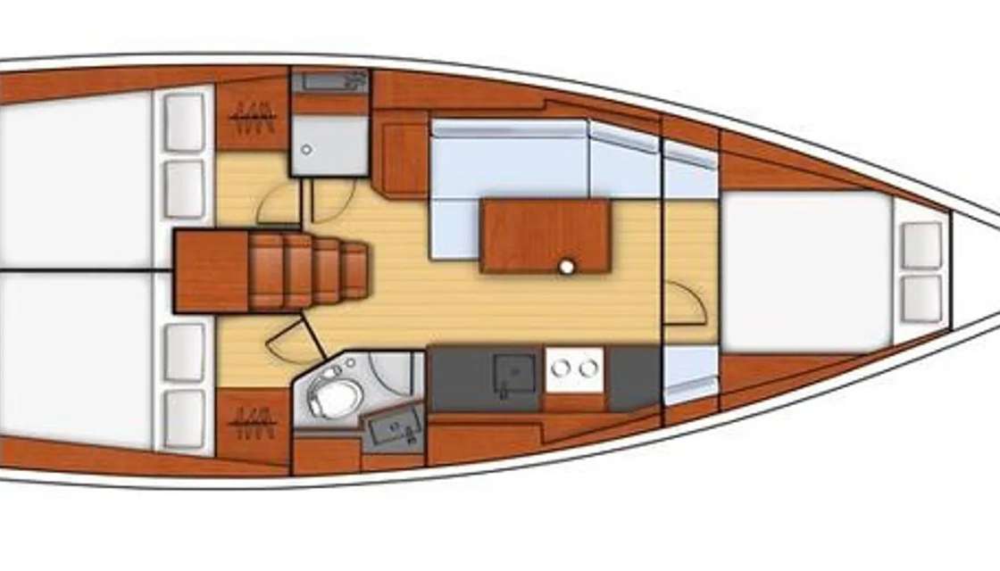 План яхты Oceanis 38