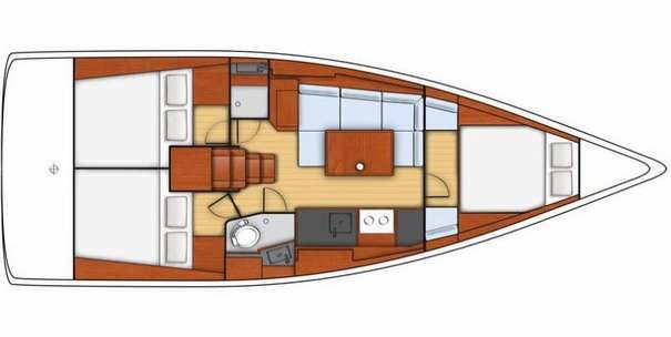 Distribución del barco Oceanis 38