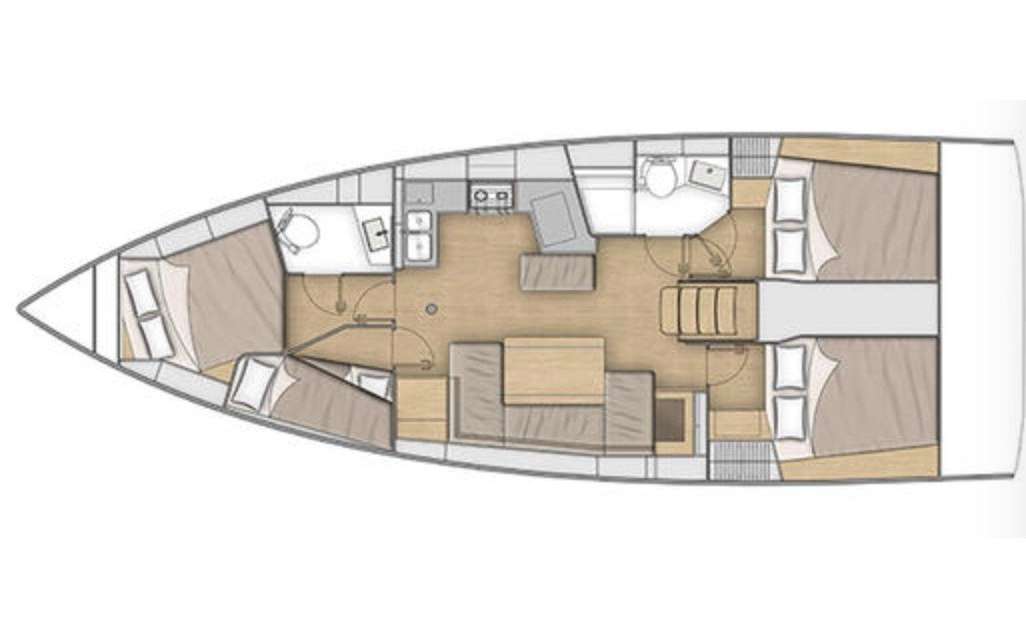 Distribución del barco Oceanis 40.1