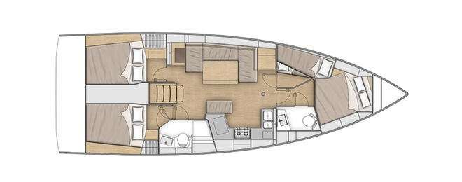 Distribución del barco Oceanis 40.1