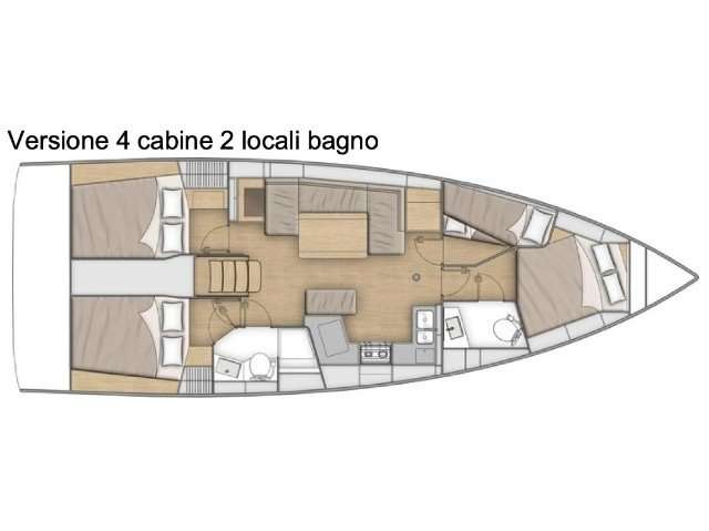 Layout of the boat Oceanis 40.1